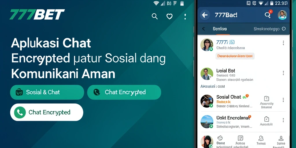 Tampilan aplikasi 777BET dengan fitur Chat Encrypted yang aman.