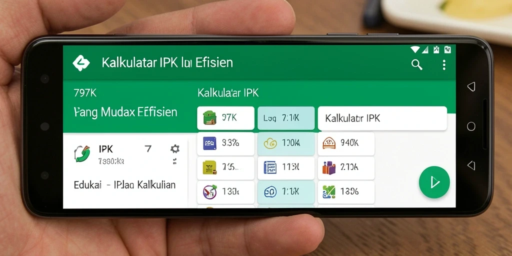 Tampilan antarmuka aplikasi 797K yang sederhana dan informatif.