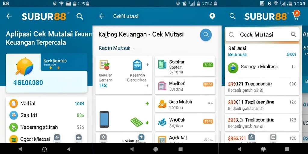 Tampilan antarmuka SUBUR88 untuk cek mutasi keuangan.