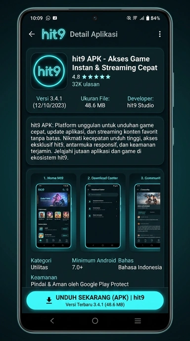 Tampilan halaman APK hit9