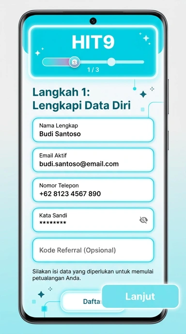 Tampilan halaman daftar hit9